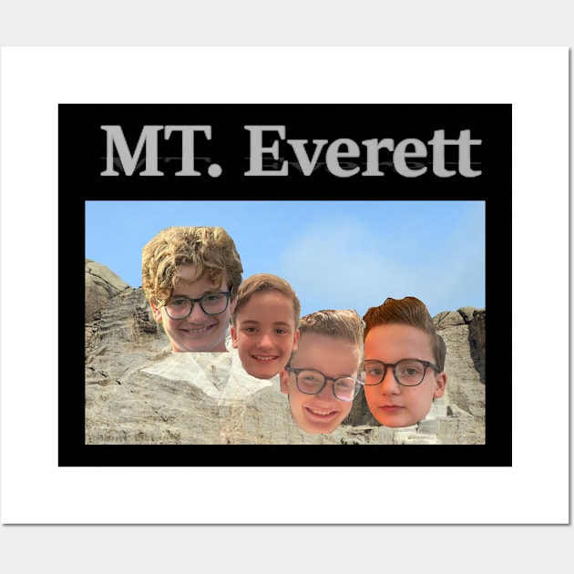 Mount Everett - Four faces of a kid named Everett on Mount Rushmore Wall Art by polarva